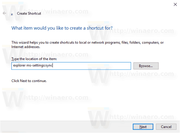 Windows 10 Vytvořit zástupce nastavení synchronizace