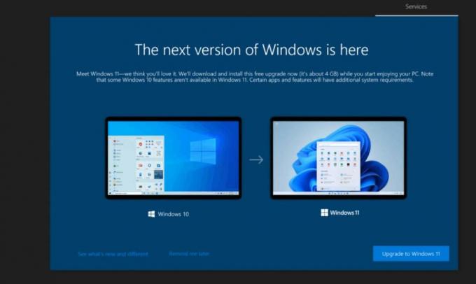 הצעת שדרוג של Windows 11 Oobe