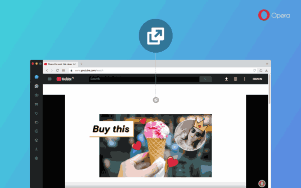 Opera 51 Nowy przycisk odłączania wideo