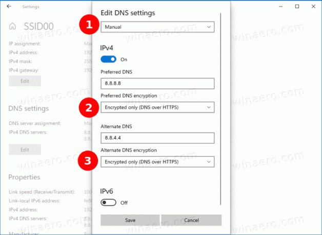 ჩართეთ DNS HTTPS-ით Windows 10-ში