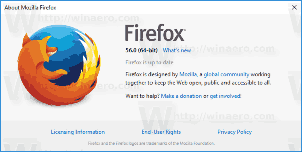 Firefox 56 Apie