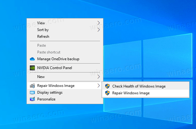 Windows 10 Reparera Windows Image Context Menu
