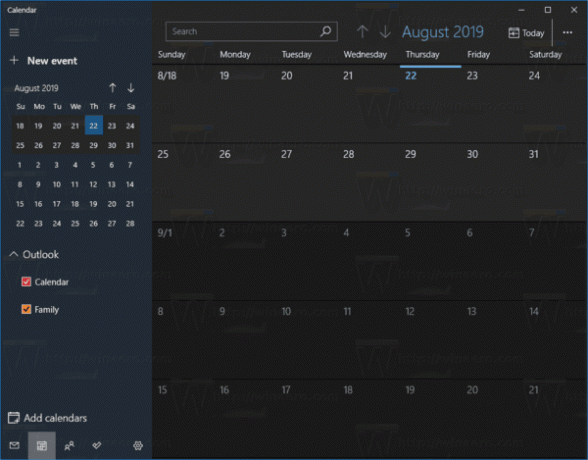 Aplikasi Kalender Windows 10