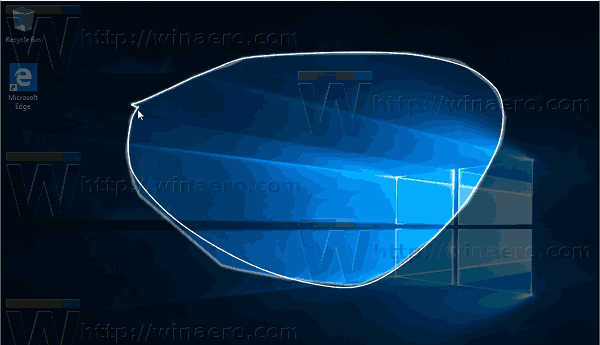 Windows 10 ekrāna izgriezums darbībā