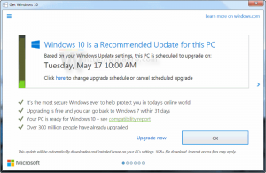 이제 Windows 10 업그레이드가 자동으로 예약됩니다.