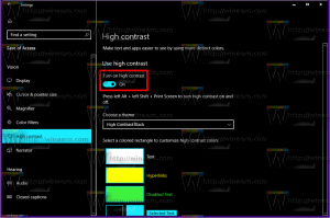 Hoe de modus voor hoog contrast in Windows 10 in te schakelen