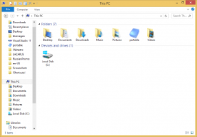 Windows 8.1에서 내 PC에 사용자 지정 폴더를 추가하거나 기본값을 제거하는 방법