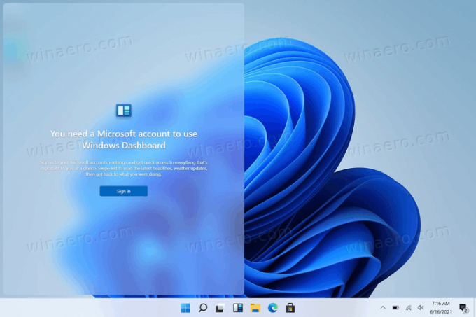 I widget di Windows 11 richiedono un account Microsoft