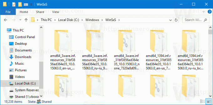 Dossier Windows 10 WinSxS