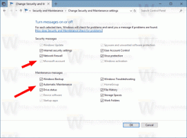 Paramètres de notification de sécurité et de maintenance de sauvegarde dans Windows 10