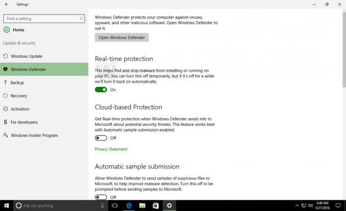 Windows 10 build 14352 standard forsvarer