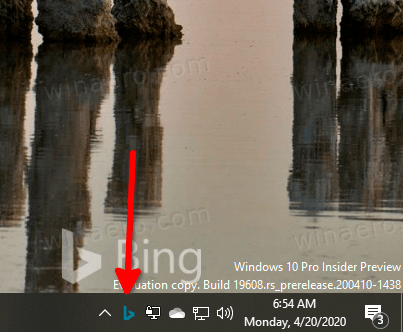 Ikona na paneli aplikácie tapety Bing